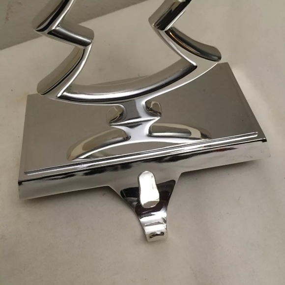 POTTERY BARN Outlet Christmas Stocking Hanger Holder TREE Star Silver - Picture 3 of 8